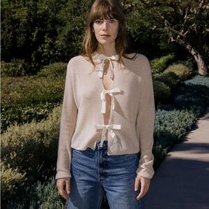 ZARA BOWS KNIT CARDIGAN